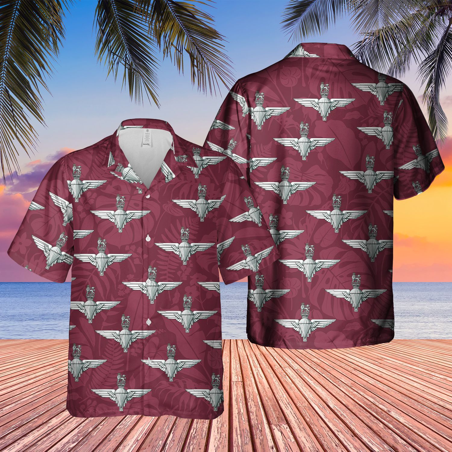 Parachute Regiment Badge Maroon  Red Amazing Design Unisex Hawaiian Shirt For Men And Women Dhc17063364