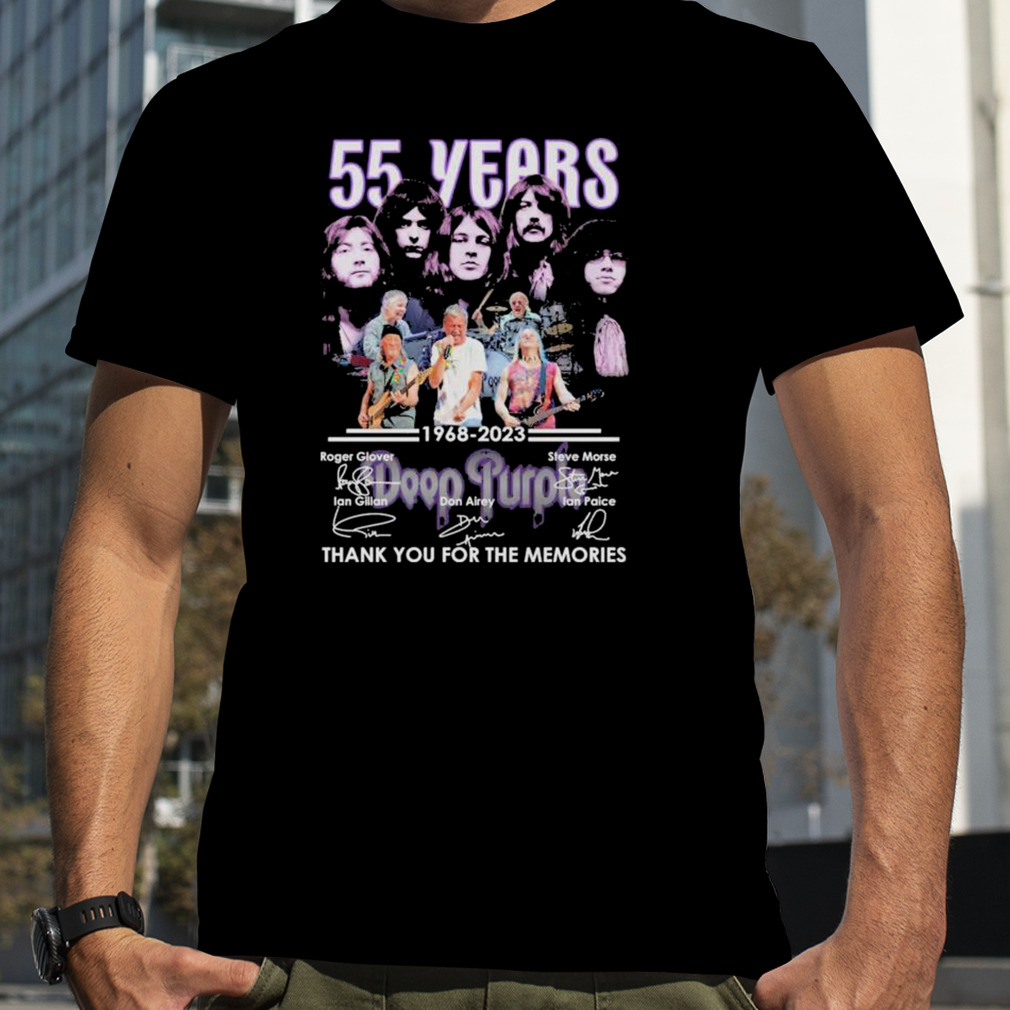 55 years of 1968 – 2023 Deep Purple thank you for the memories signatures shirt