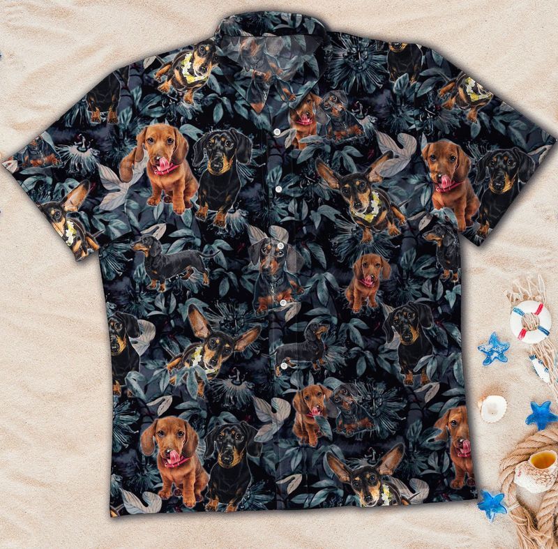 Dachshund Dog   Black Amazing Design Unisex Hawaiian Shirt For Men And Women Dhc17064067
