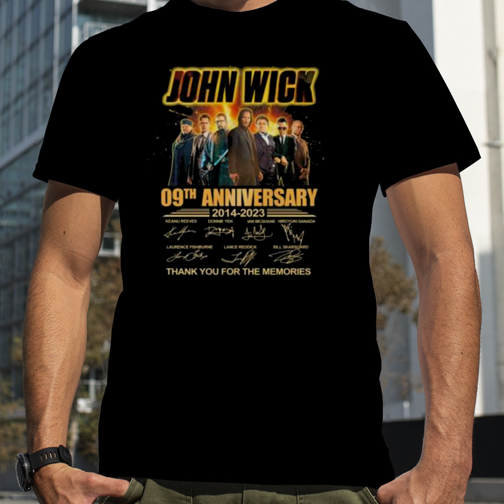 John Wick 09th anniversary 2014 2023 thank you for the memories signatures shirt