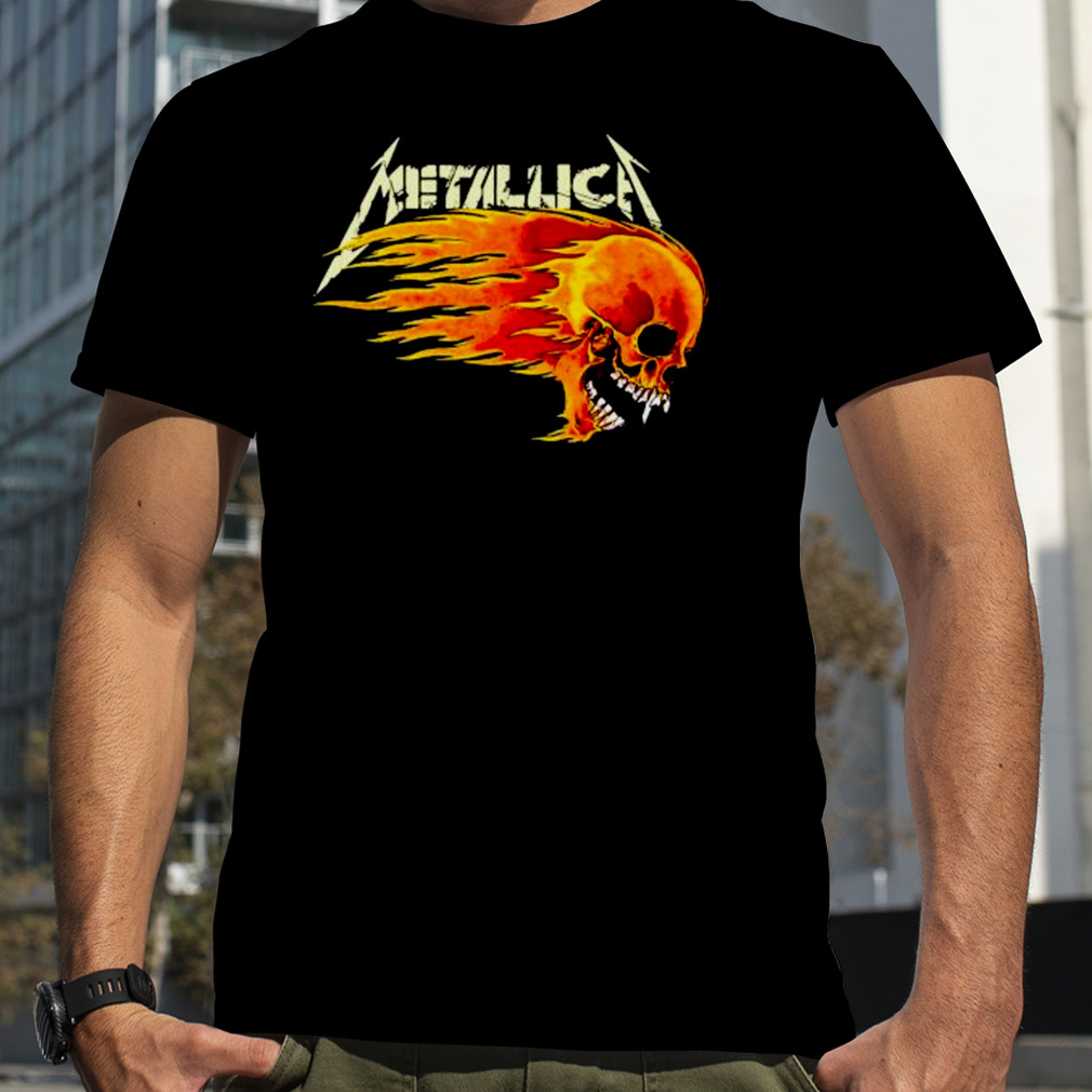 Metallica Flaming Skull Slipmat T Shirt
