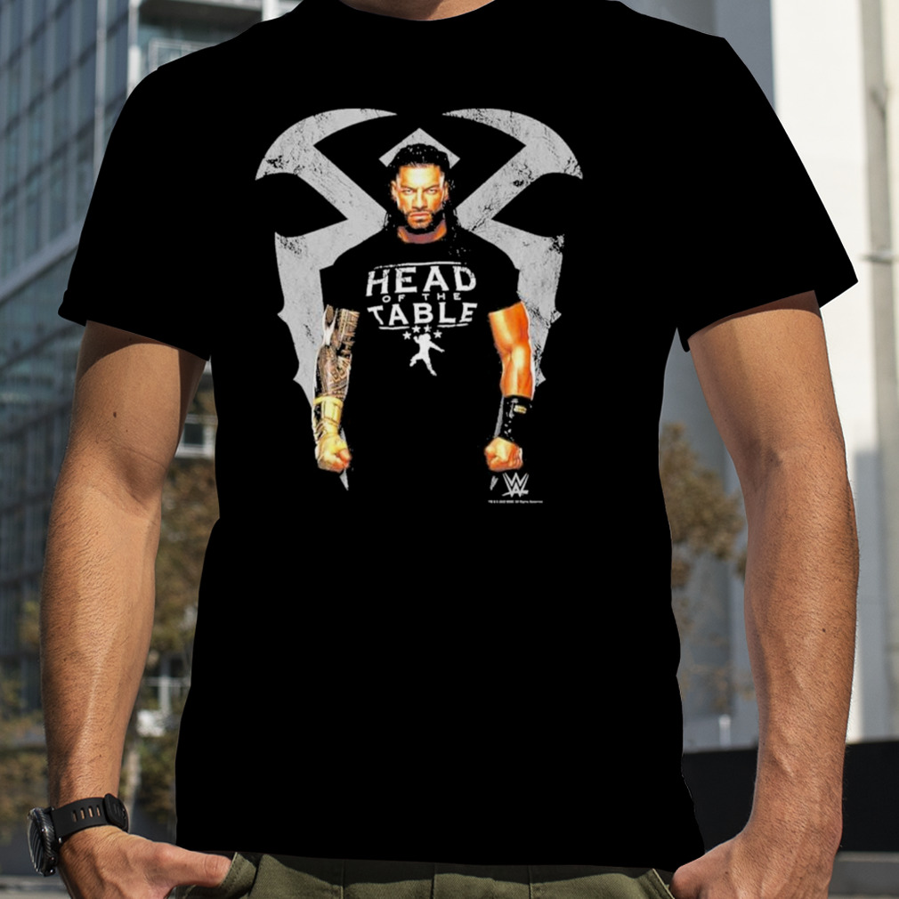wwe roman reigns head of the table photo real portrait shirt