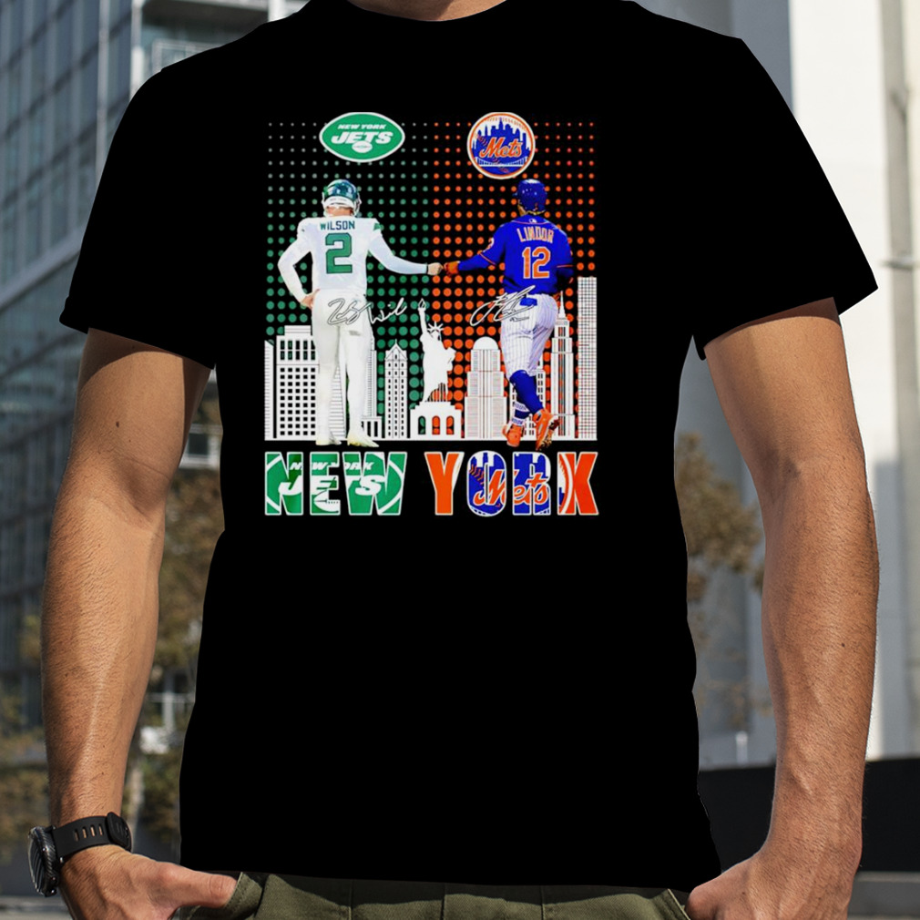Zach Wilson New York Jets and Francisco Lindor New York Mets signature shirt