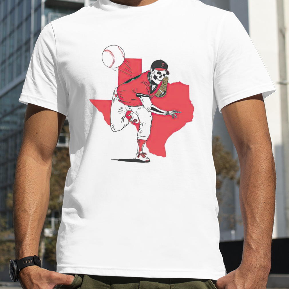 Texas Tech baseball skeleton player shirt