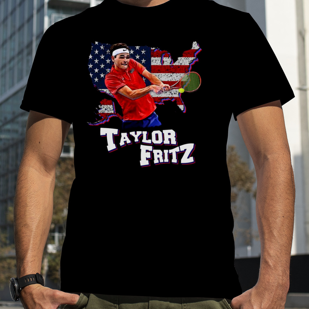 Taylor Fritz Backhand Us Tennis Us Map Retro shirt
