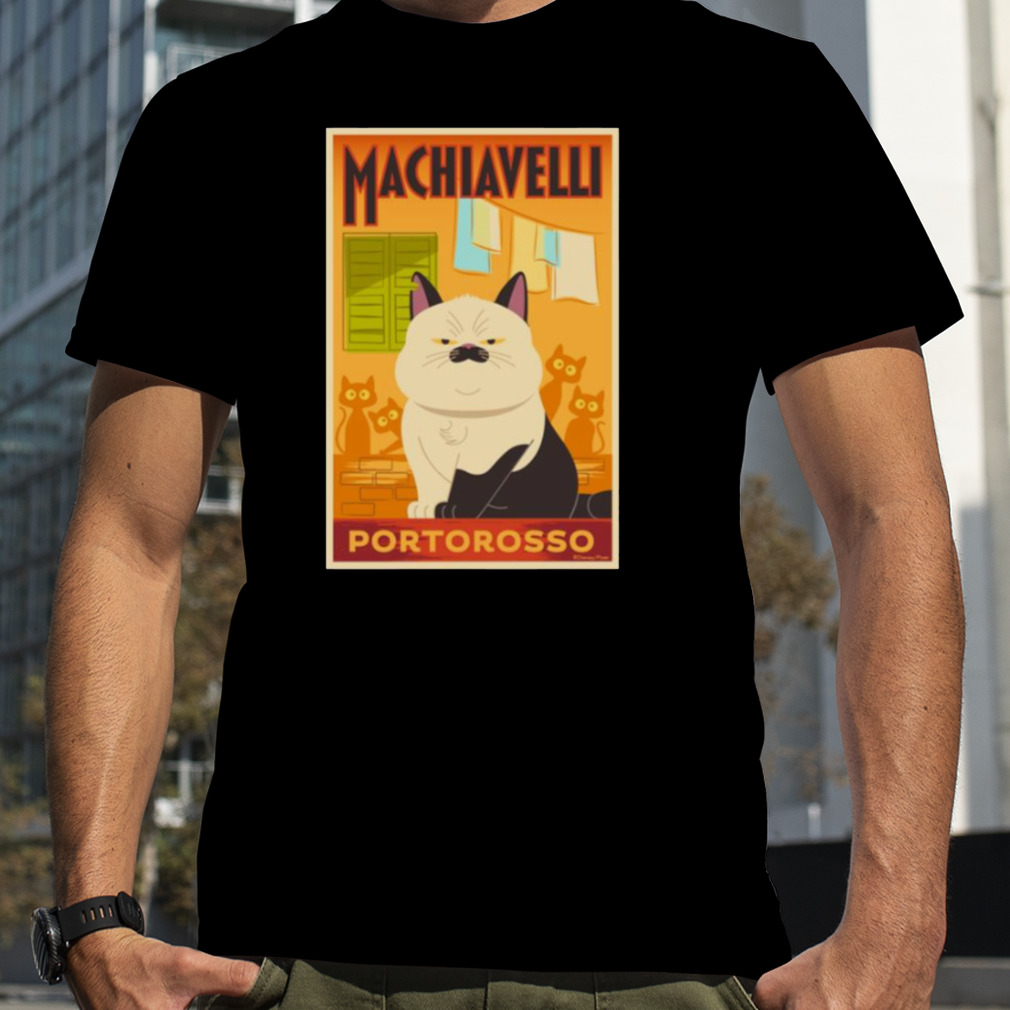 Machiavelli Cat Illustration Cartoon Luca shirt