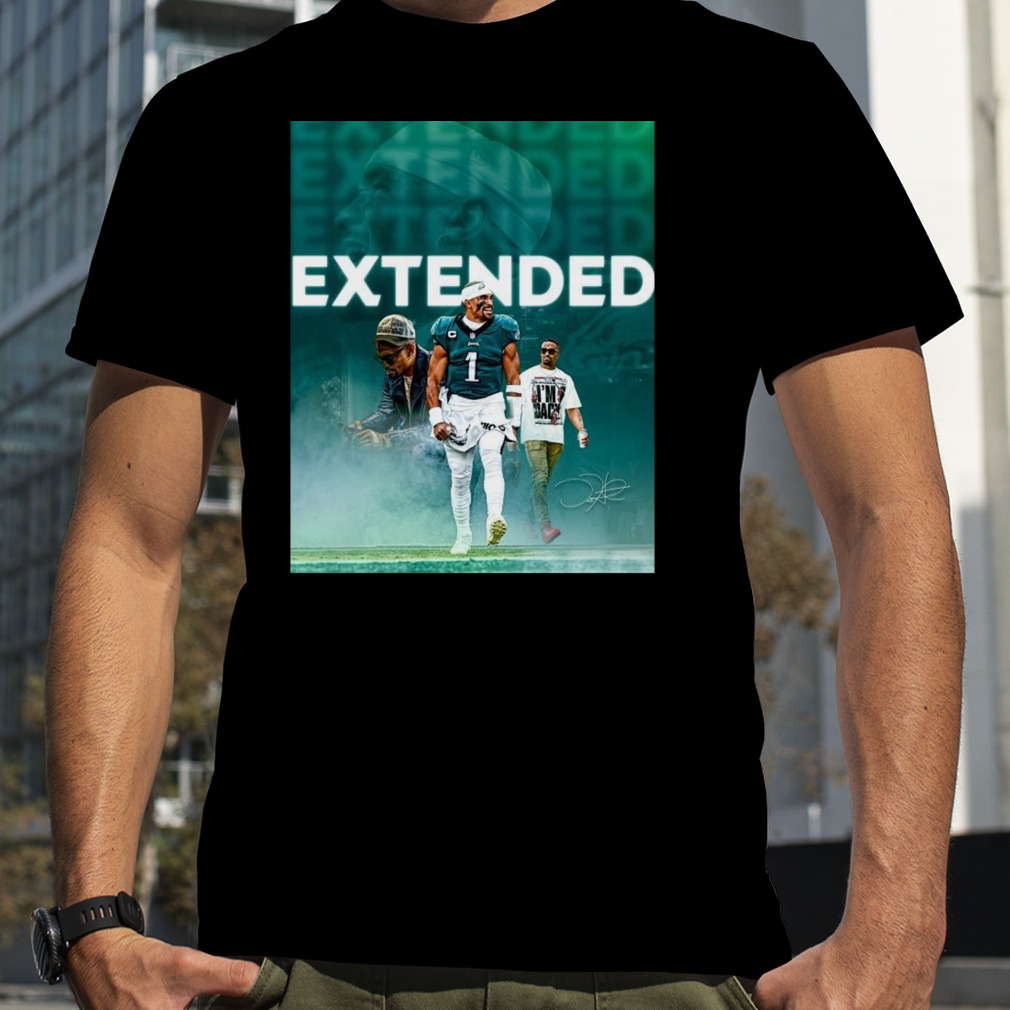 philadelphia eagles jalen hurts extended signature shirt