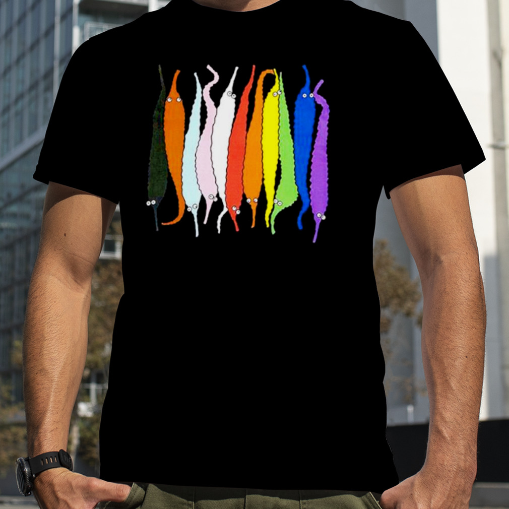 Rainbow squiggle worms shirt