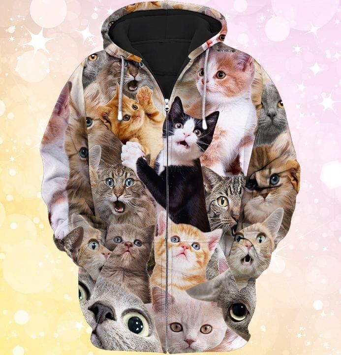 All Cats Animal Lovers Zip 3d T Shirt Zip Bomber Hoodie