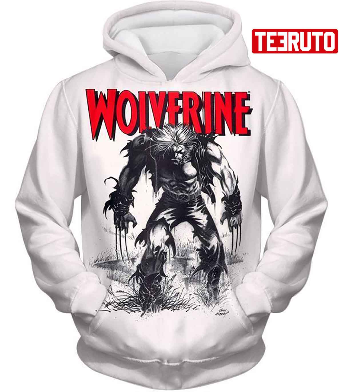Animated Wolverine Promo Cool White Anime Hd 3d Aop Hoodie