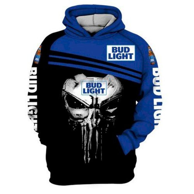 Bud Light Beer Logo Skull 3d Hoodie