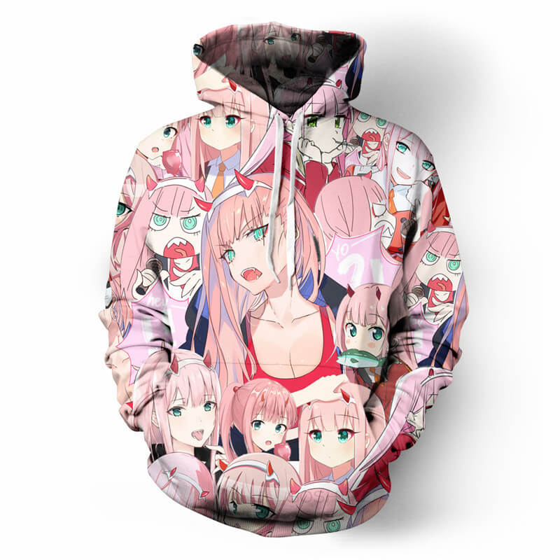 Darling In The Franxx Anime Zero Two 1 Unisex Adult Cosplay 3D Print Hoodie Pullover Sweatshirt