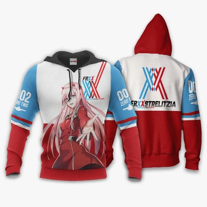 Darling In The Franxx Code 002 Zero Two Anime Manga 3d Zip Hoodie