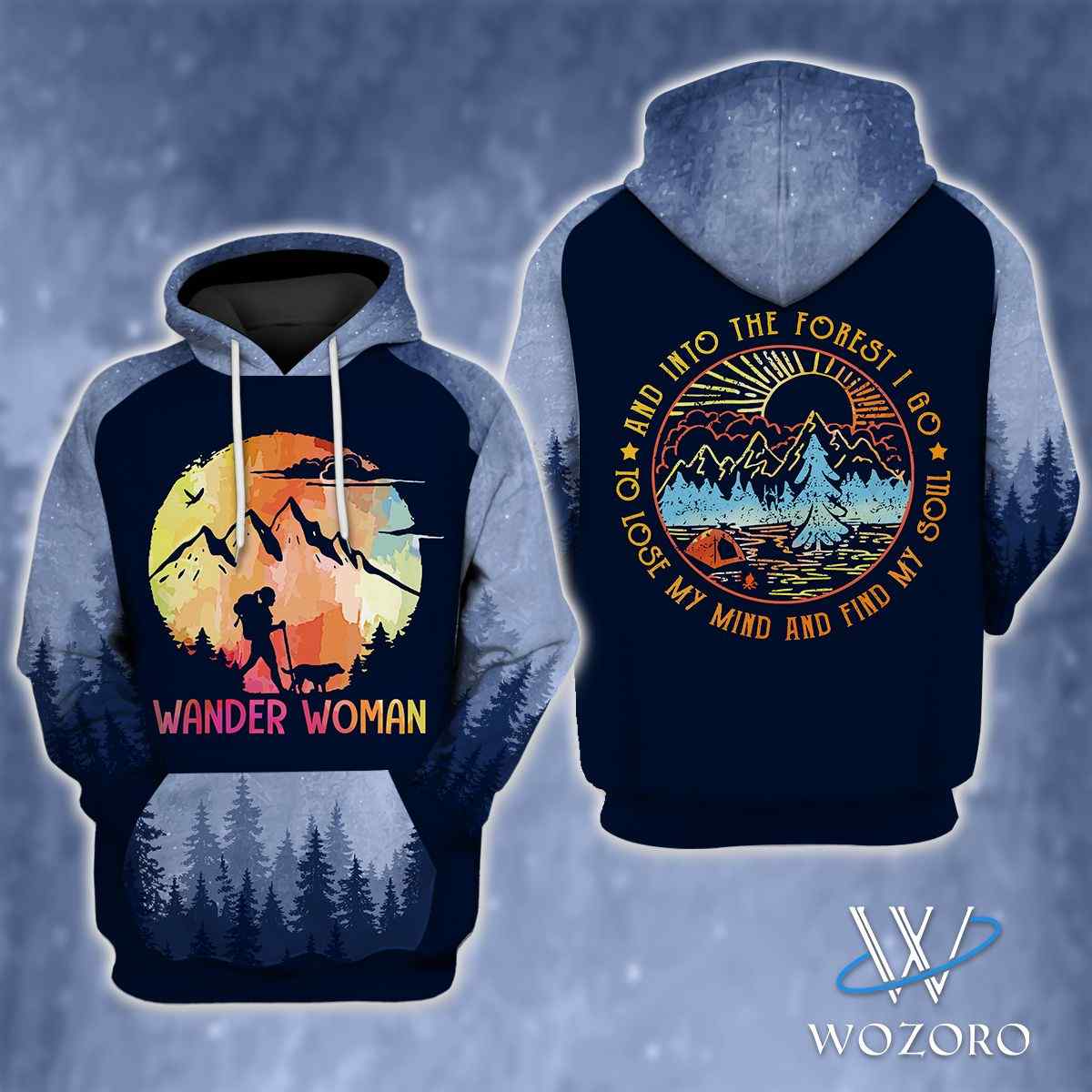 Dog And Wander Woman Camping 3D Hoodie