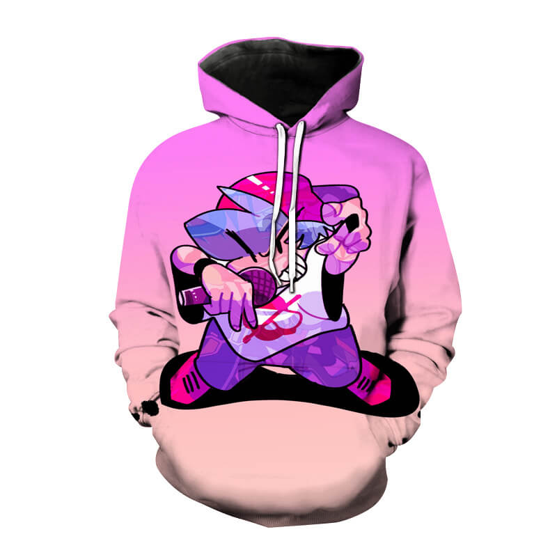 Friday Night Funkin Game Boy Sing Microphone Unisex Adult Cosplay 3D Print Hoodie Pullover Sweatshirt