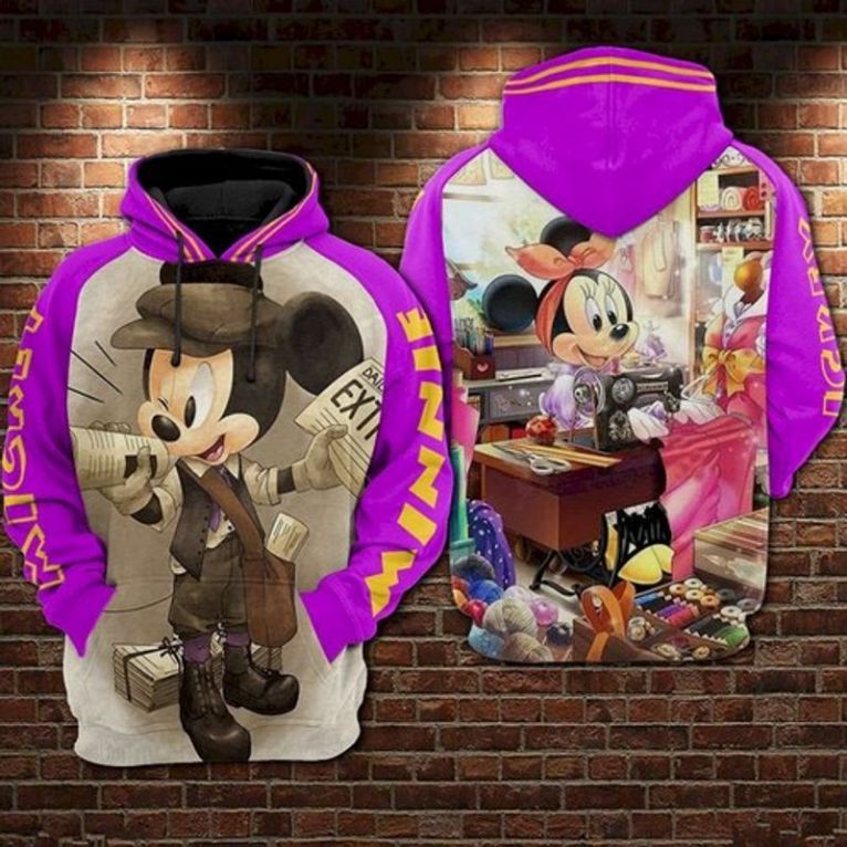 Funny Mickey Mouse Minnie Mouse Walt Disney 3d Hoodie