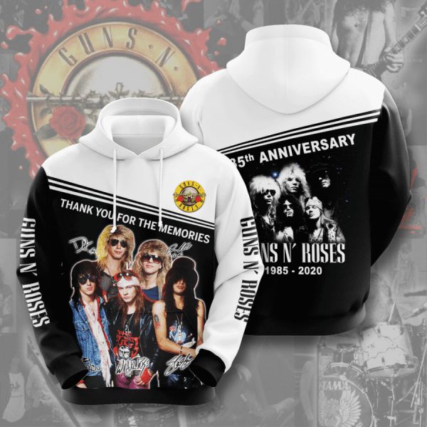 Guns N’ Roses Anniversary 1985 2020 Signature Design Gift For Fan Custom 3d All Over Printed Hoodie