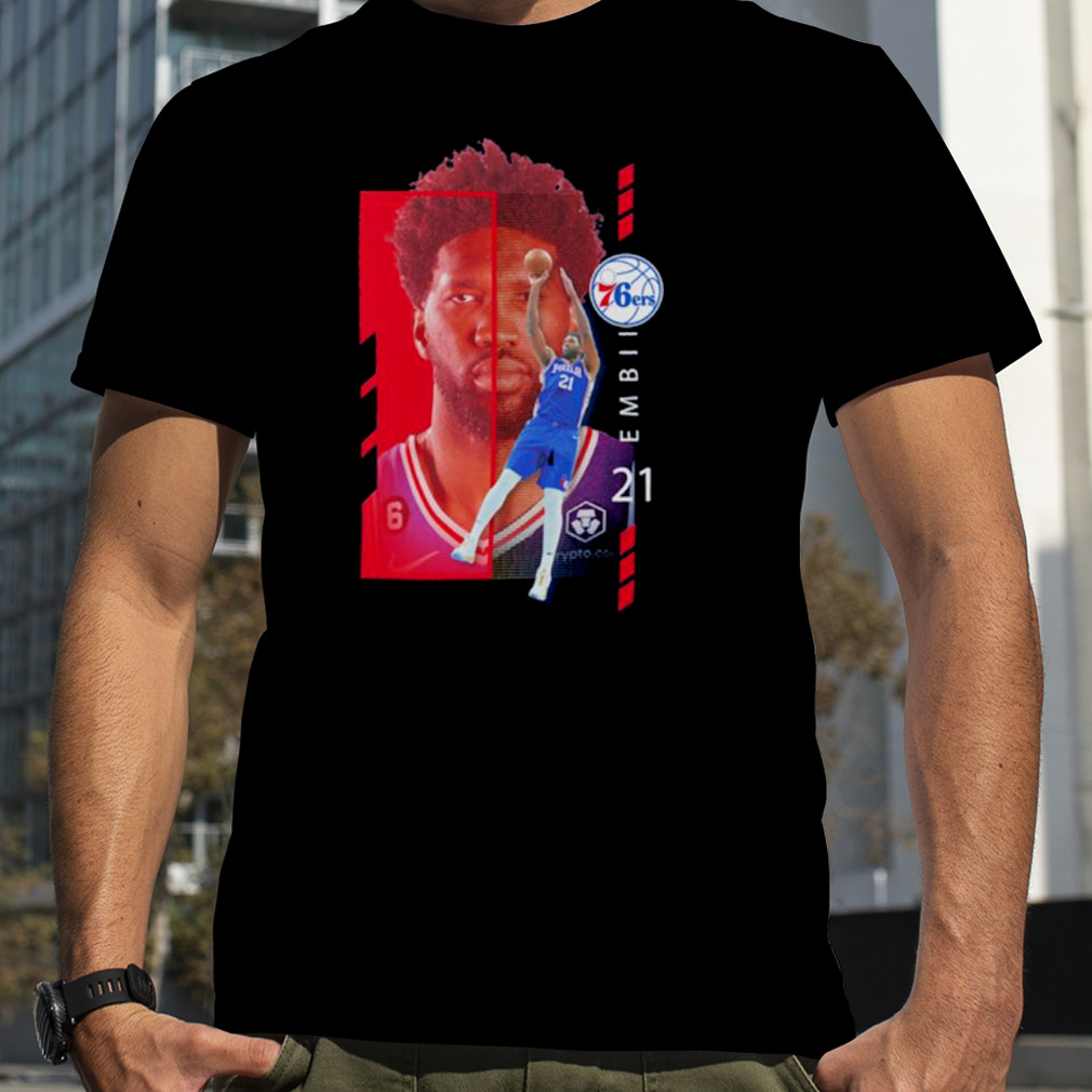 Joel Embiid Philadelphia 76ers Player Name & Number Jump Pass shirt