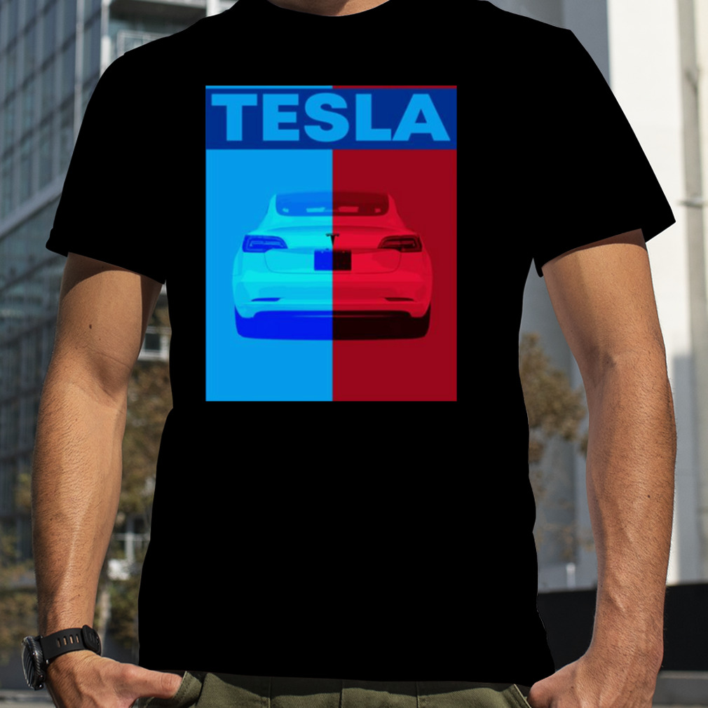 Tesla Rear End Red & Blue Art shirt