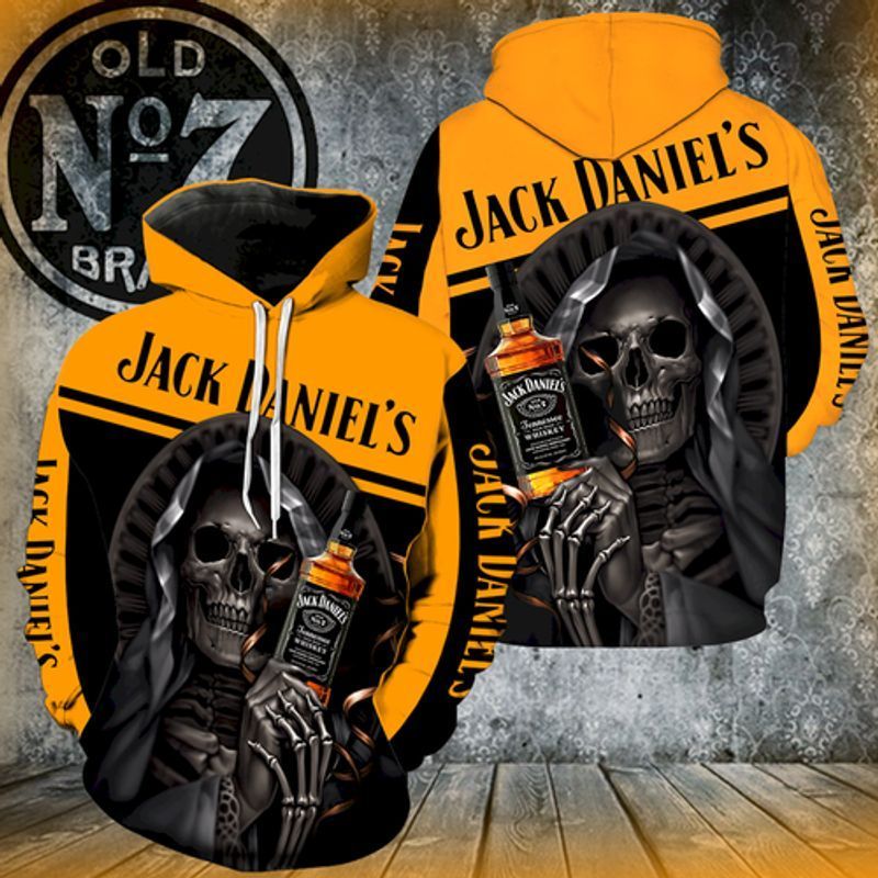 Jack Daniels Skull New All Over Printing 3d Hoodie