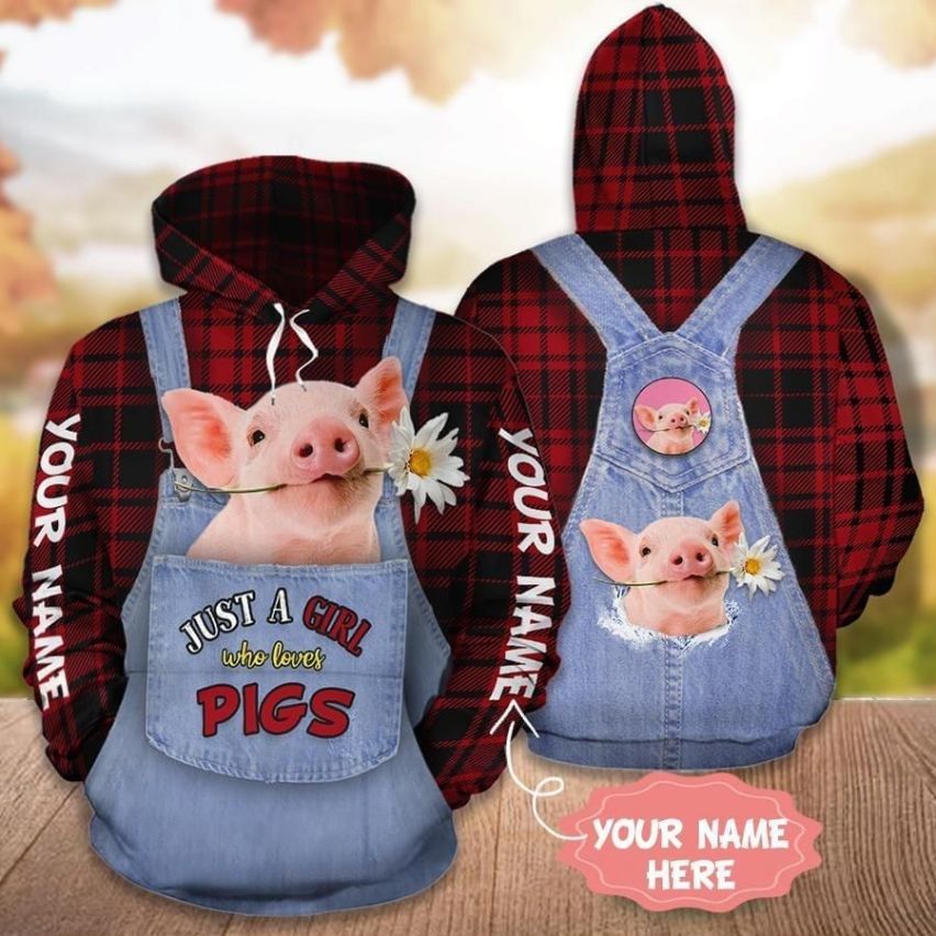 Just A Girl Who Loves Pigs Full Printing 3d Hoodie