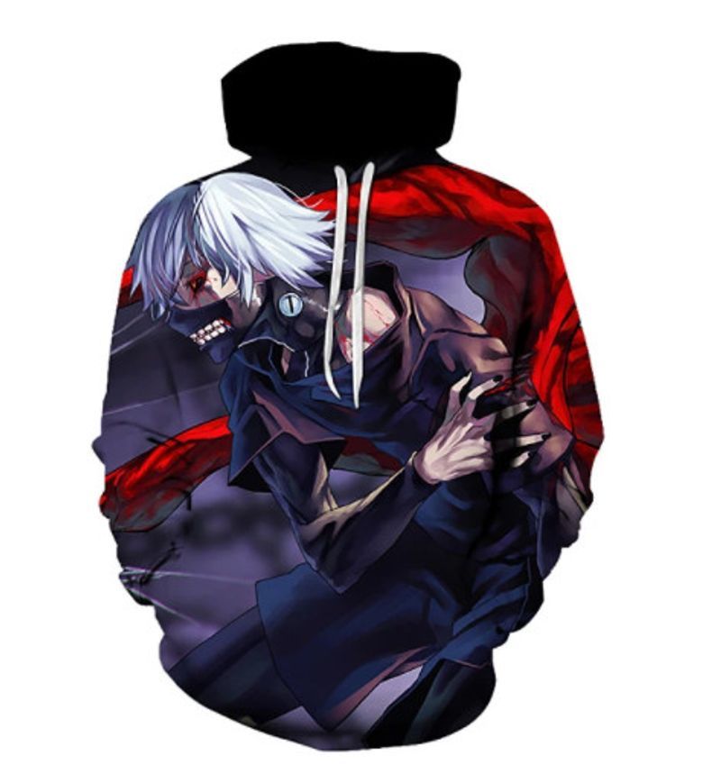 Kaneki Ken Tokyo Ghoul Over Print 3d Zip Hoodie