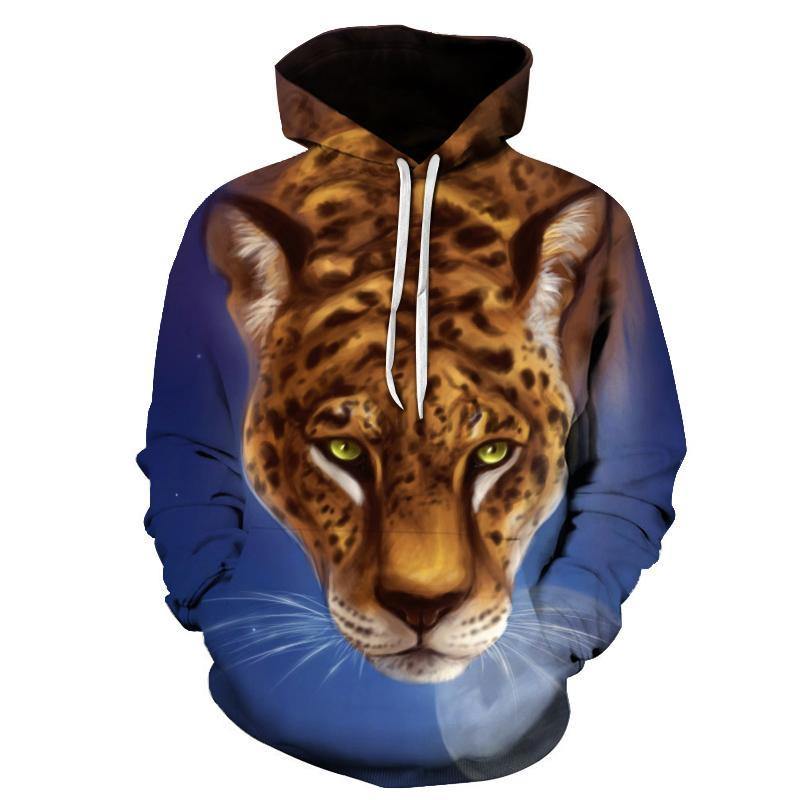 Leopard & Moon 3D Sweatshirt Hoodie Pullover