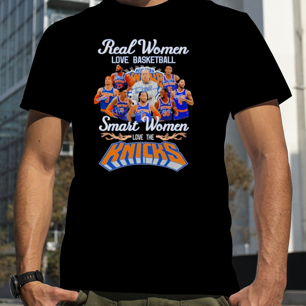 Real women love Basketball smart women love the NY Knicks 2023 season signatures shirt