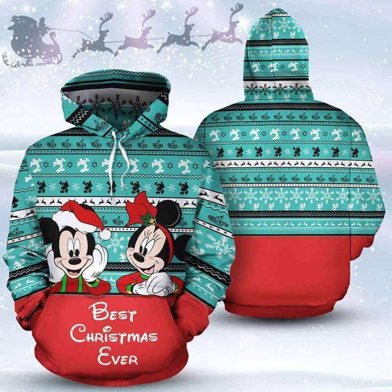 Mickey And Minnie Best Christmas Ever 3D Printed Hoodie