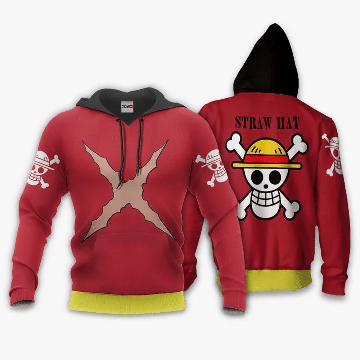 Monkey D Luffy Anime Manga One Piece Straw Hat 3d Zip Hoodie