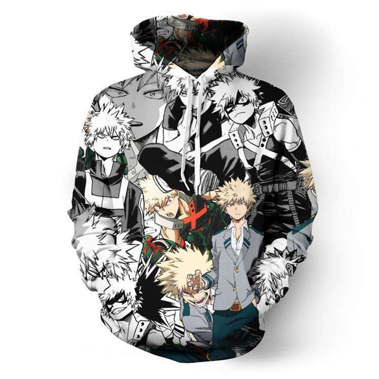 My Hero Academy Anime Bakugou Katsuki Collection Cosplay Adult Unisex 3D Printed Hoodie Sweatshirt Pullover