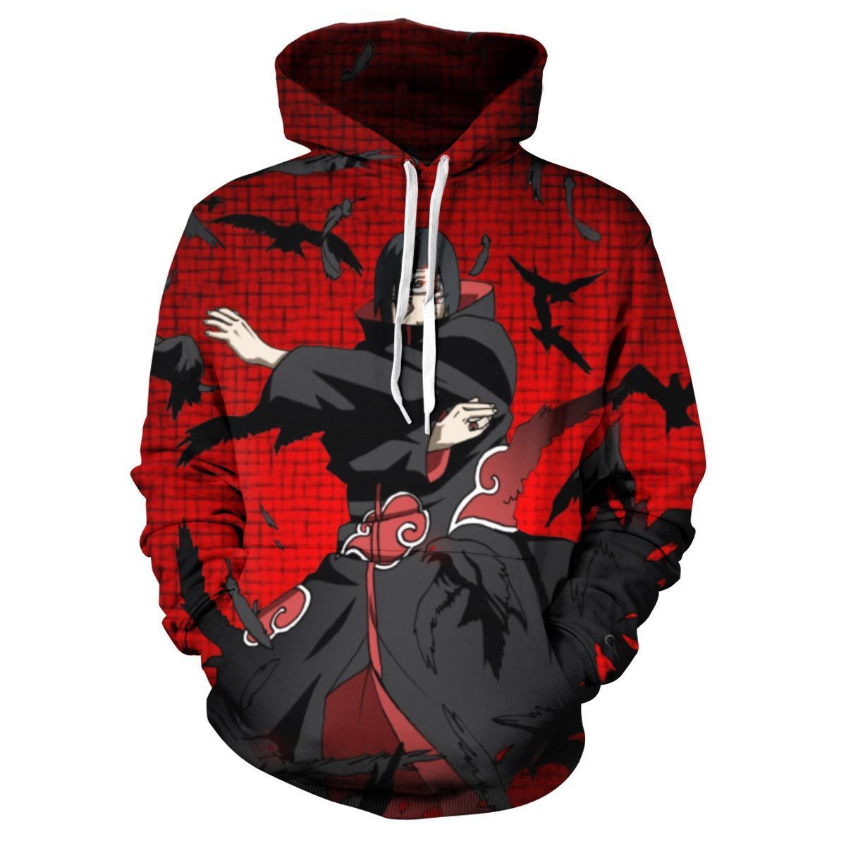 Naruto Anime Uchiha Itachi Red Cosplay Adult Unisex 3D Printed Hoodie Sweatshirt Pullover