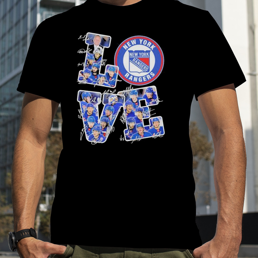 New York Rangers Players Love fans 2023 signatures shirt