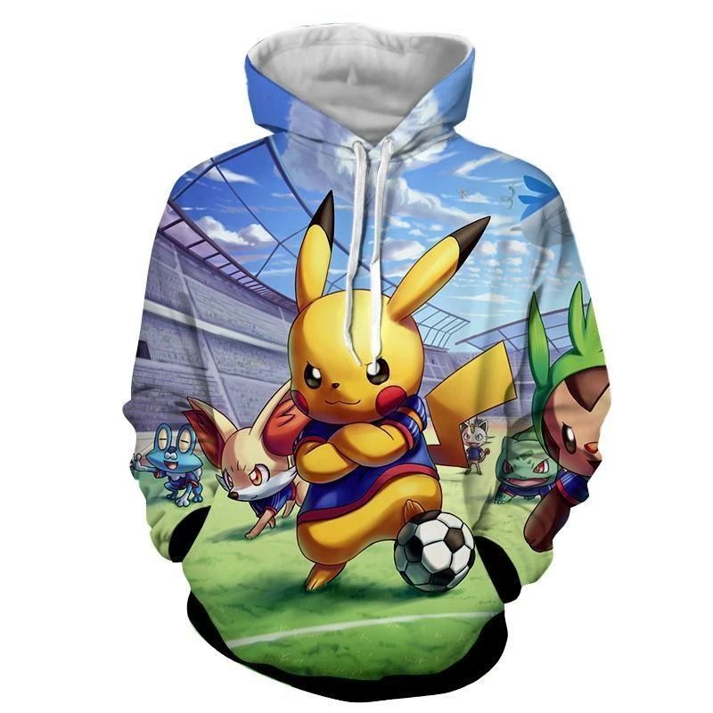 Pokemon Pikachu Soccer Football Full Over Print 3d Zip Hoodie