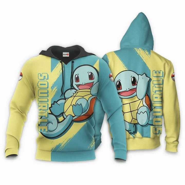 Pokemon Squirtle Anime Manga 3d Zip Hoodie