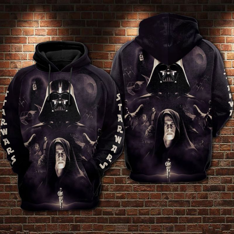 Star Wars Black Darth Vader Over Print 3d Zip Hoodie