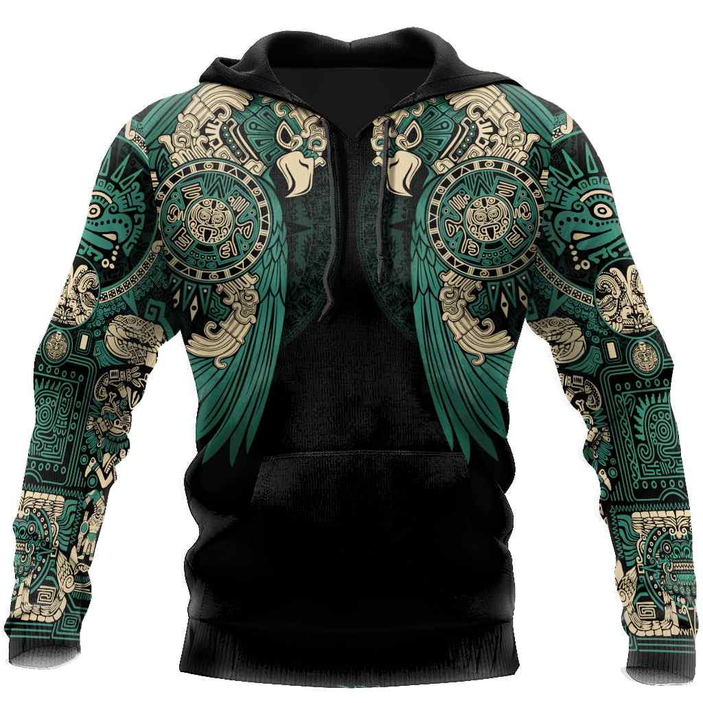 Style Mexico Aztec Eagle Warrior Sun Stone 3D Hoodie