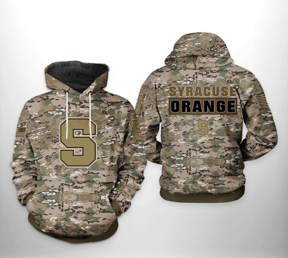 Syracuse Orange NCAA Camo Veteran 3D Printed Hoodie
