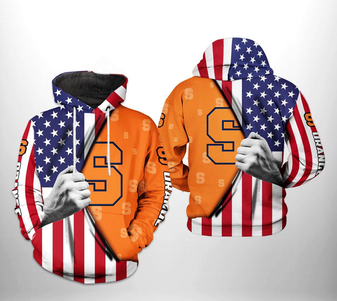 Syracuse Orange NCAA US Flag 3D Printed Hoodie
