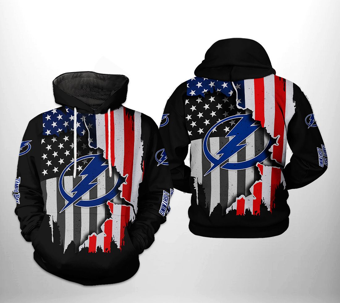 Tampa Bay Lightning NHL US FLag Team 3D Printed Hoodie