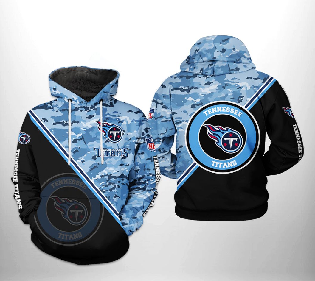 Tennessee Titans NFL Camo Team 3D Printed Hoodie