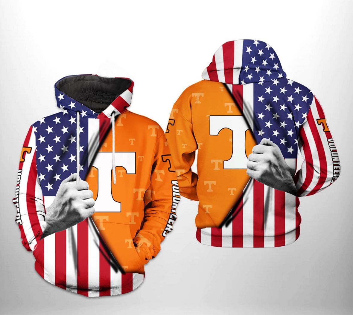 Tennessee Volunteers NCAA US Flag 3D Printed Hoodie