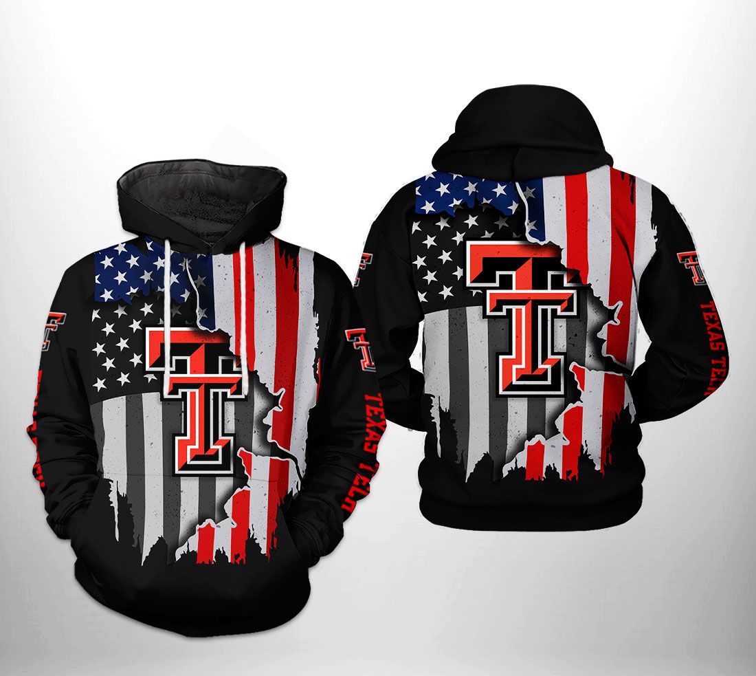 Texas Tech Red Raiders NCAA US Flag 3D Printed Hoodie