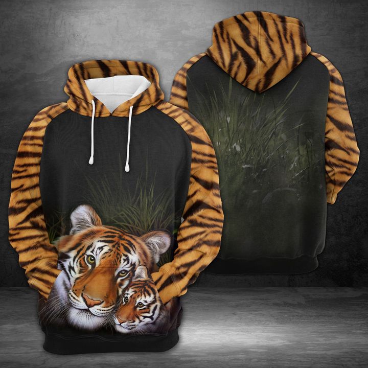 Tiger Family 3D Printed Hoodie