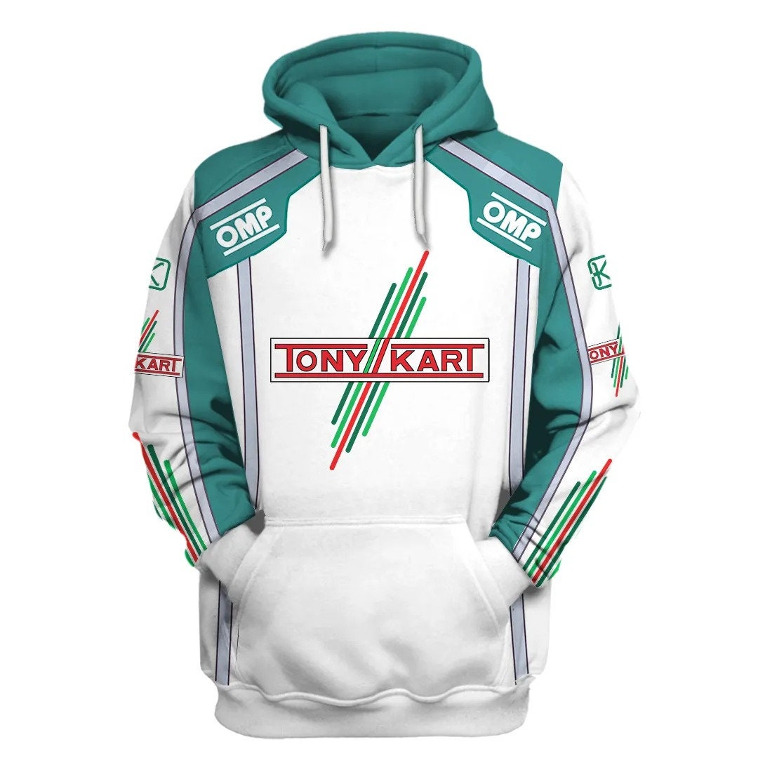 Tony Kart 3D Gift 3D Racing Logo Brand F1 Style AOP Unisex Hoodie