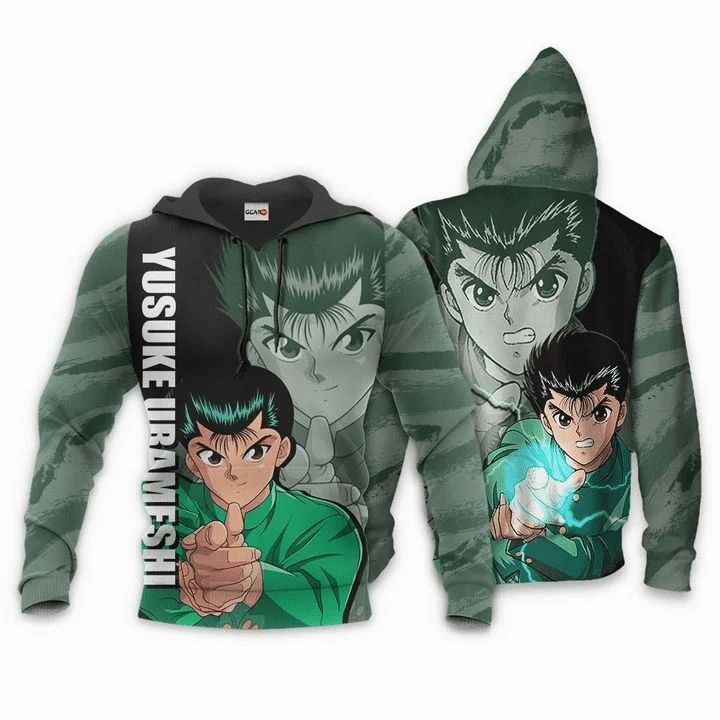 Urameshi Yusuke Anime Manga Yu Yu Hakusho 3d Zip Hoodie