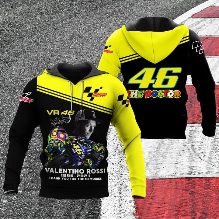 Valentino Rossi 1996 2021 Thank You For The Memories 3d Hoodie
