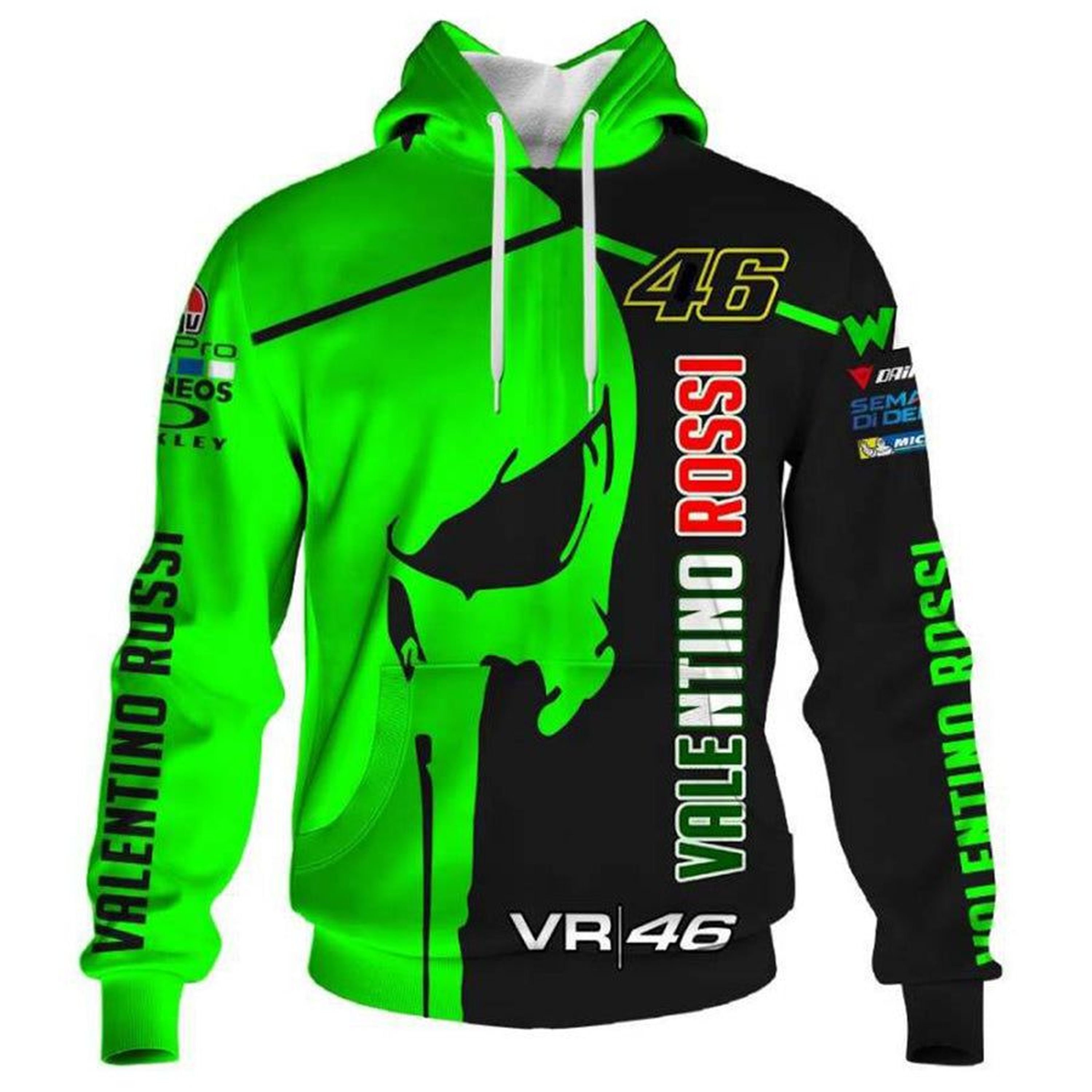 Valentino Rossi 46 Moto GP Racing 3D Hoodie