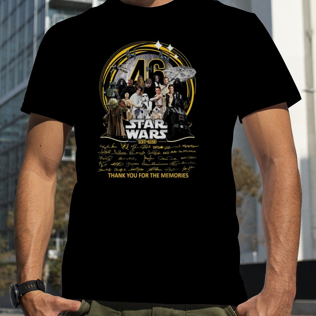 Star Wars 46 Years 1977-2023 Thank You for the memories signatures shirt