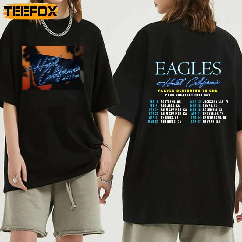 Eagles Concert Hotel California Tour 2023 Black T-Shirt